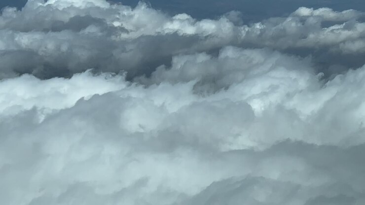 Pilot POV flying through menacing stormy sky