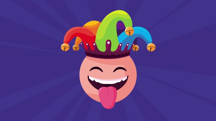 сумасшедший эмодзи с аксессуаром для шляпы шутника