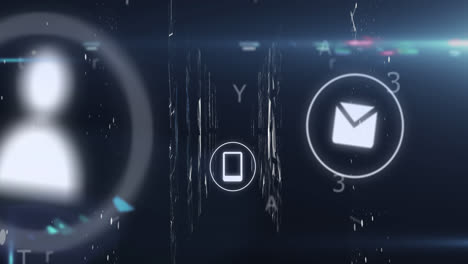 Animation of digital icons and data processing