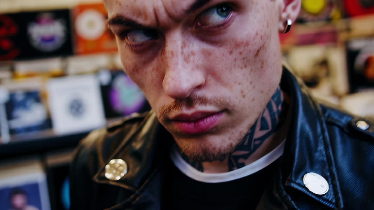 Close-up of a Punk-Style Man