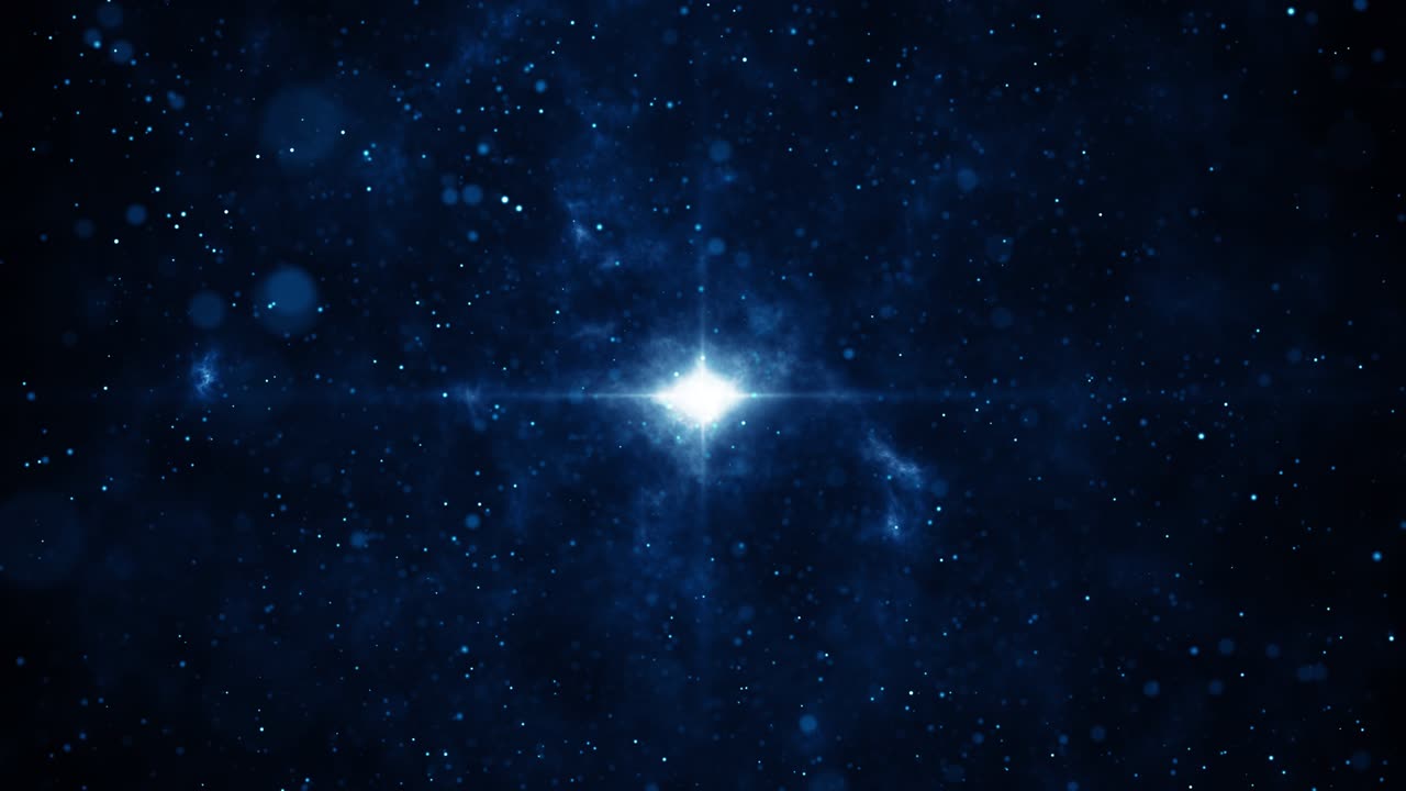 파란 먼지 입자 추상적인 빛 보케 모션 제목 영화적 배경 루프