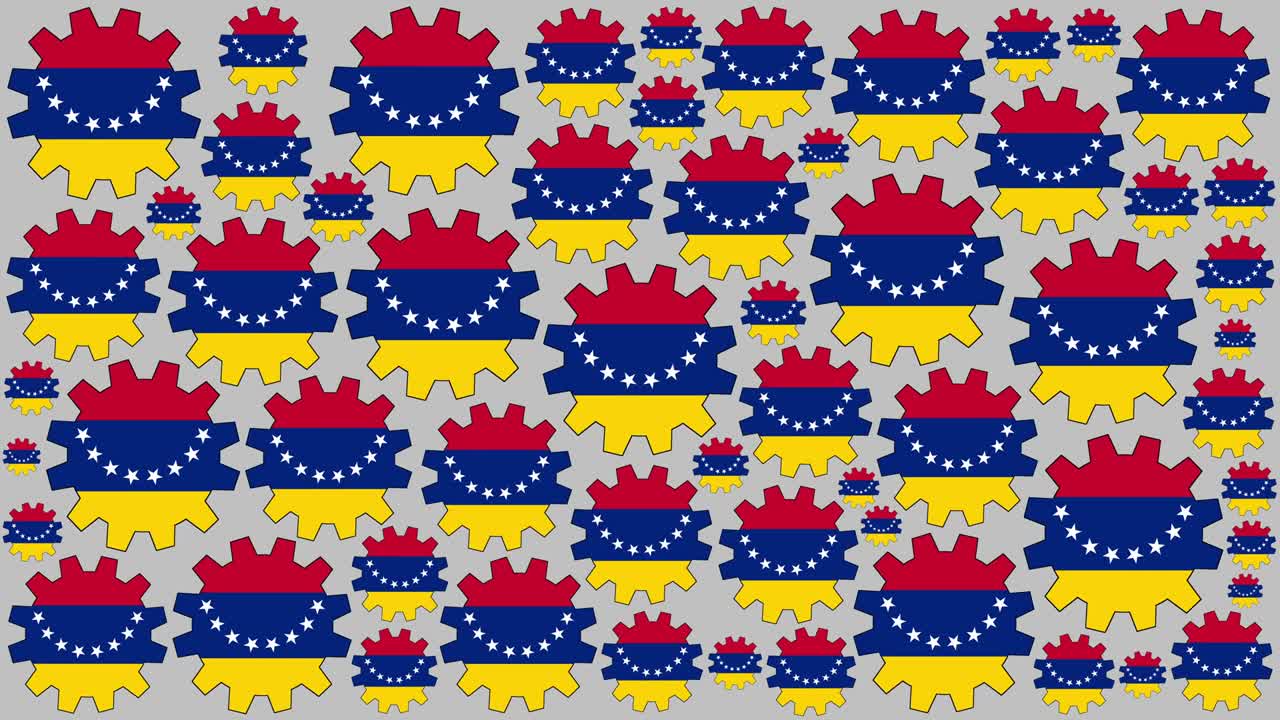 bandera de venezuela engranajes girando fondo