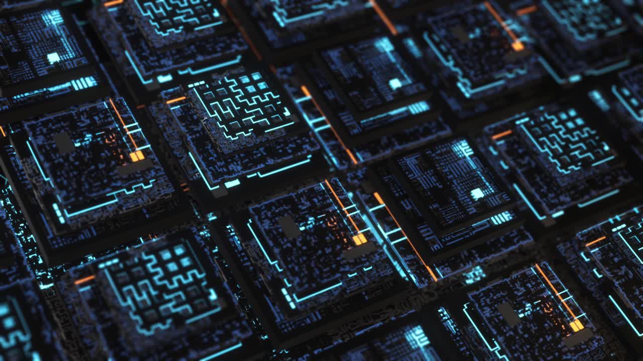 Abstract Futuristic Circuit Board Pattern