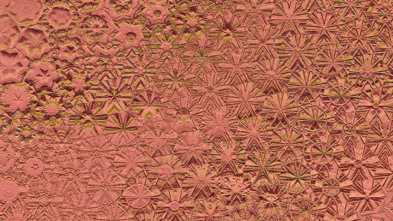 patrones rosados en círculos dinámicos.