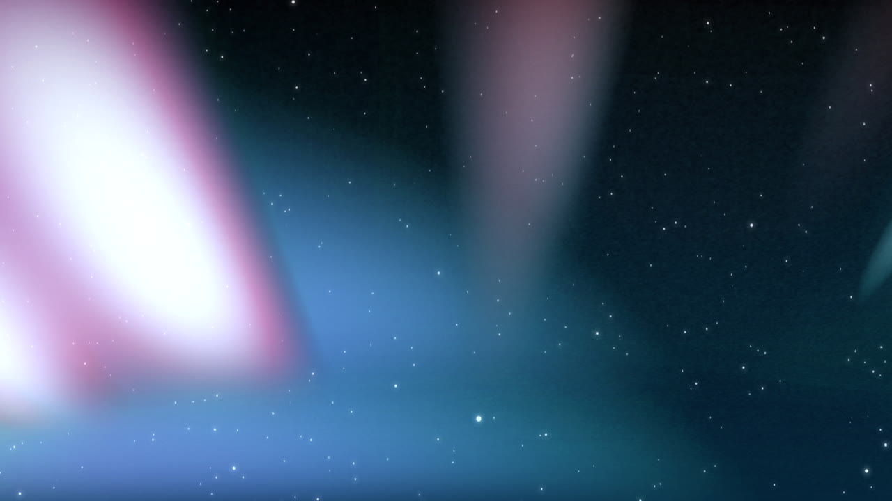 animazione di luci settentrionali in movimento sul cielo notturno