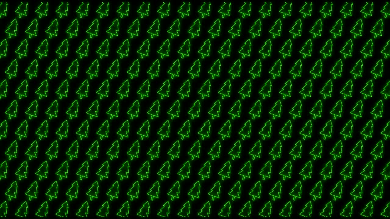 빛나는 녹색과 검은색의 크리스마스 트리 타일 배경 애니메이션 패턴