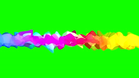 un trapo abstracto brillante revoloteando en la pantalla verde, animación en 3d, sin costuras