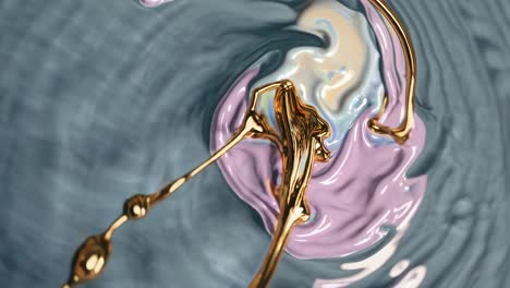 abstract gold and pink liquid swirls