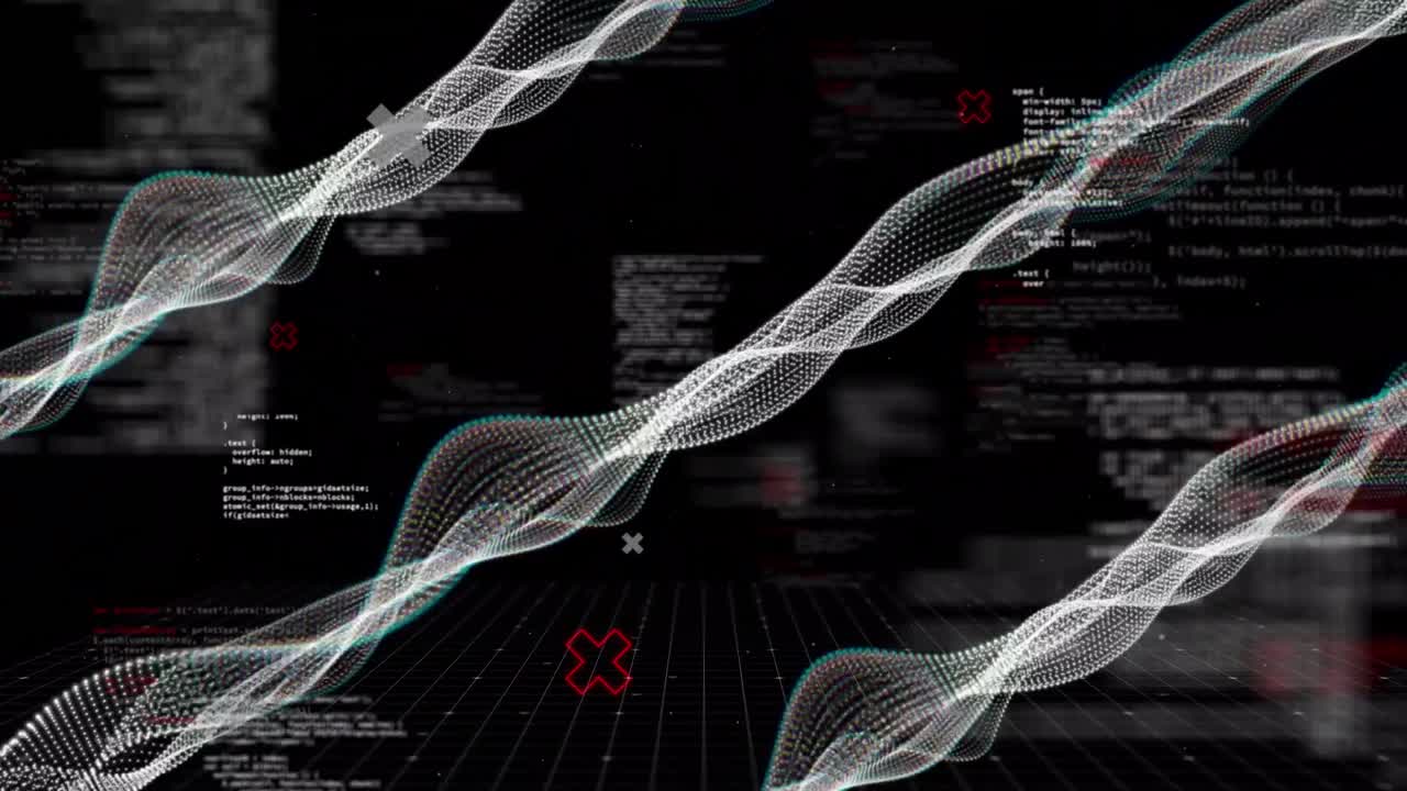 Animation of network of connections and data processing
