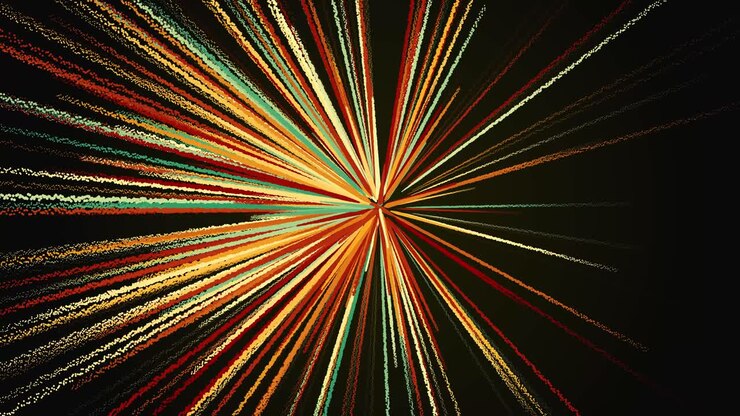 Abstract Multi-colored particle rays Speed Animation Colorful Light Trails 4K Seamless Loop Tunnel