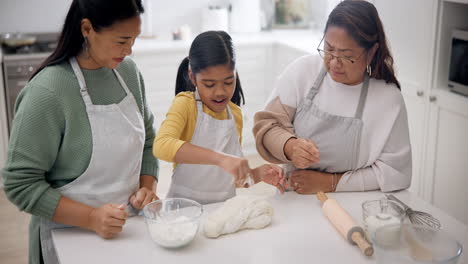 Backen,-Mehl-Und-Familie-In-Einer-Küche