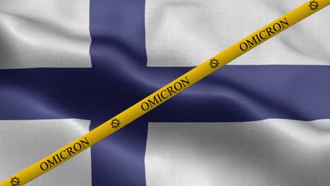 variante omicron y franja de prohibición en la bandera de finlandia