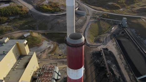 High-resolution-aerial-view-of-two-cooling-towers-belonging-to-gas-and-coal-generating-station