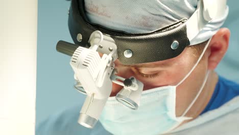 close-up of a surgeon performing an operation