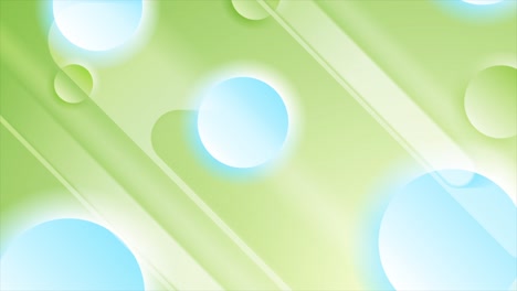 green blue smooth stripes and glossy circles abstract tech motion background