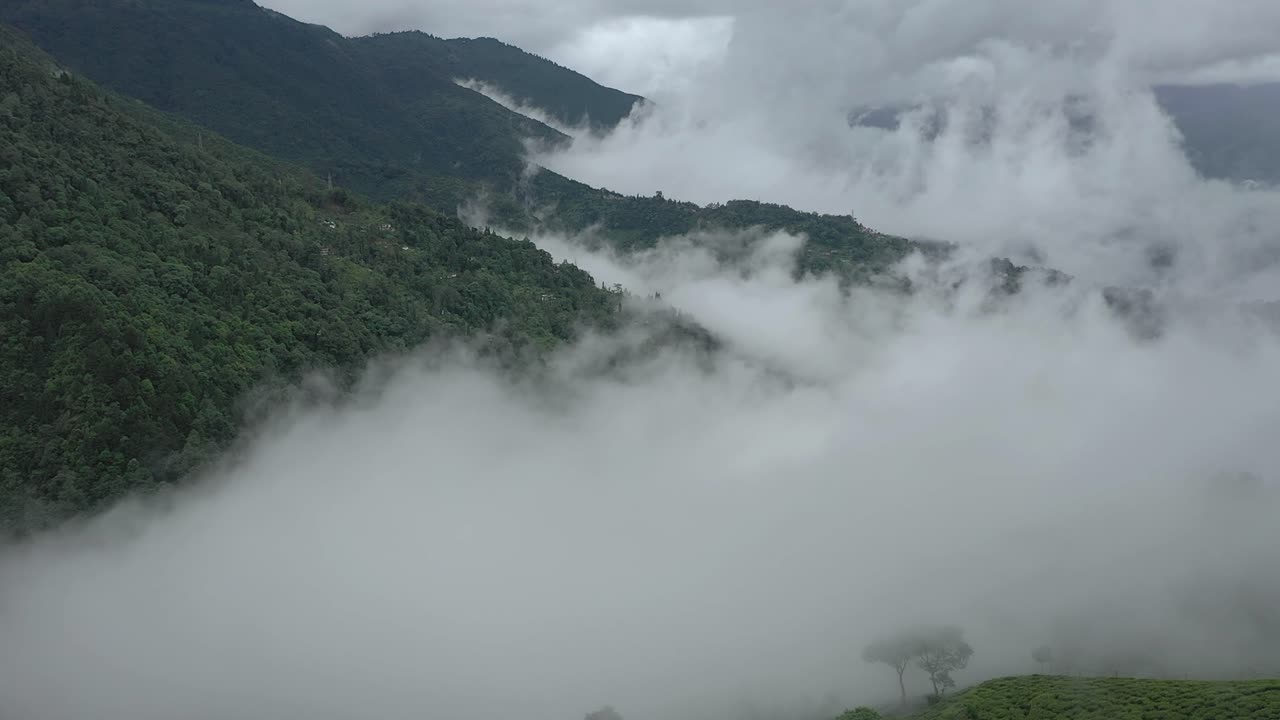 beautiful landscape in the mountains, Established Aerial shot