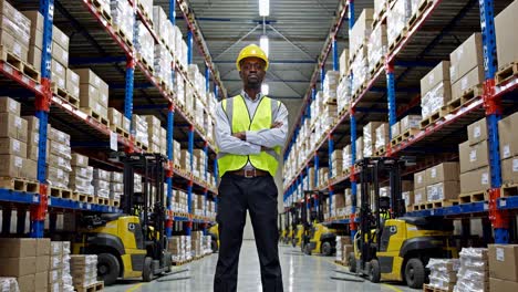 warehouse worker in a large distribution center