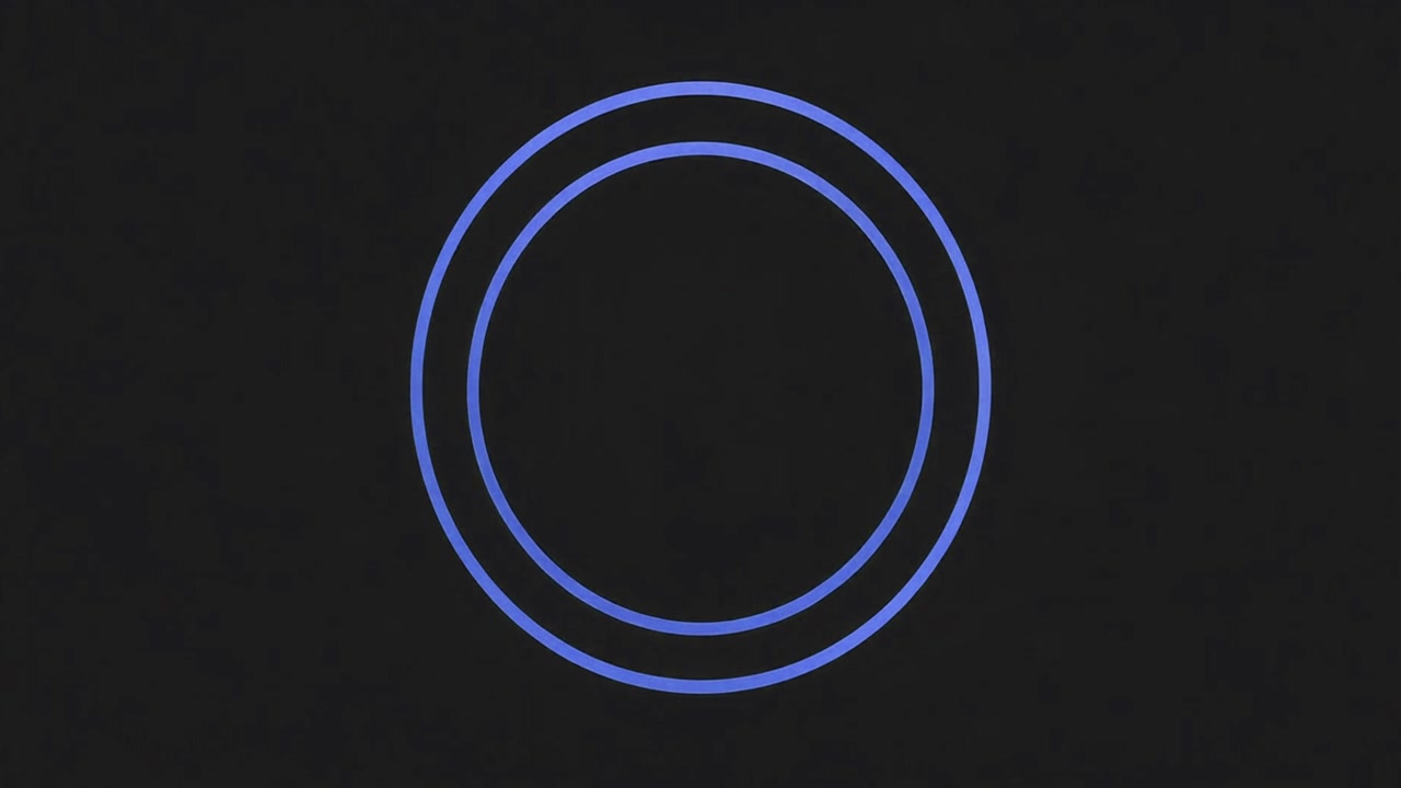Abstract Animation of Concentric Blue Circles Expanding on Dark Background