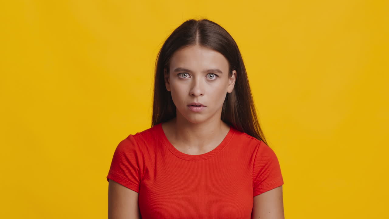 Woman expressing different emotions