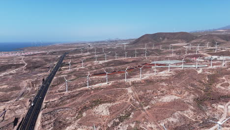 aerial view of wind turbines in sunny tenerife landscape
