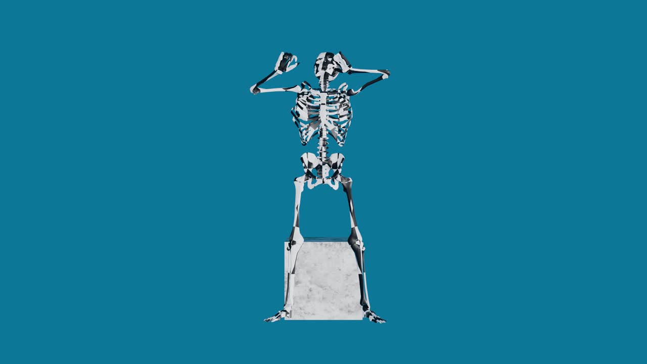 Cartoon skeleton standing moment