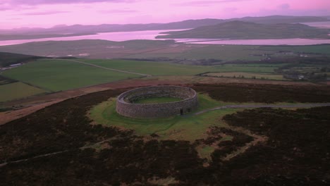 grianan of aileach ring fort, donegal - ireland.