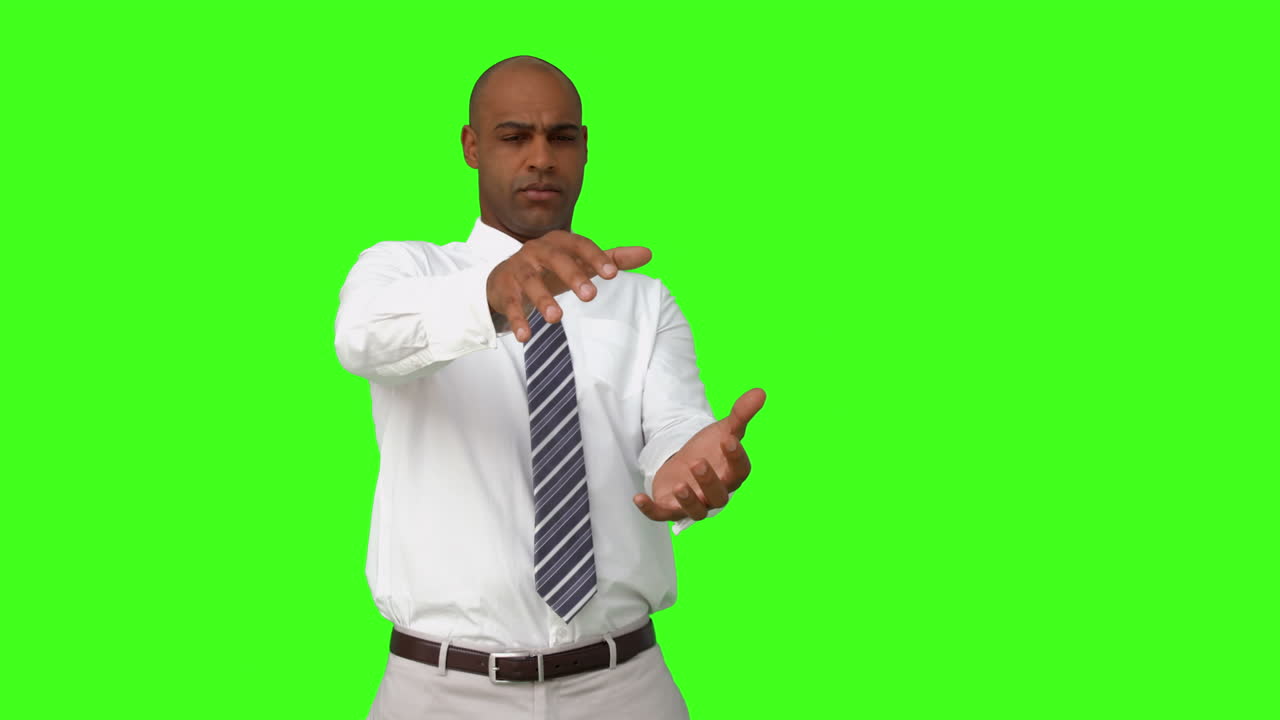 Businessman with his hands out