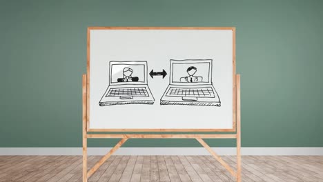 Whiteboard-Mit-Einer-Illustration-Von-Internetanrufen