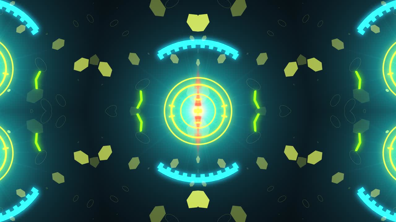 빛나는 선을 가진 칼레도스코프 4k 추상적인 배경