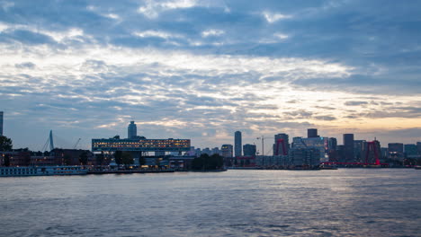 Rotterdam-Waterfront-Cloudy-Sunset