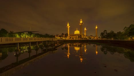el tengku ampuan jemaah mezquita amanecer timelapse
