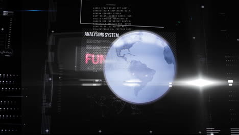 animation of data processing over globe