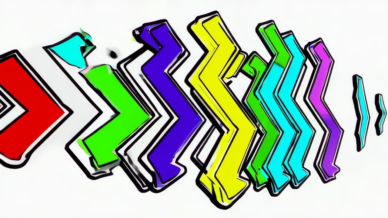 Dynamic Colorful Chevron Pattern with Abstract Arrows