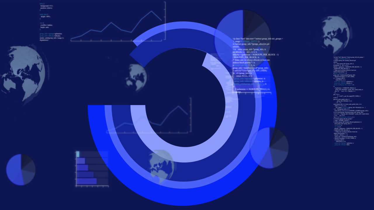 animación del procesamiento de datos y las estadísticas