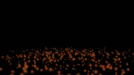 Appearing-Randomly-Sprayed-Red-Dots-Falling-Down-On-The-Black-Ground-And-Changing-Colour-To-Yellow-While-Slowly-Disappear