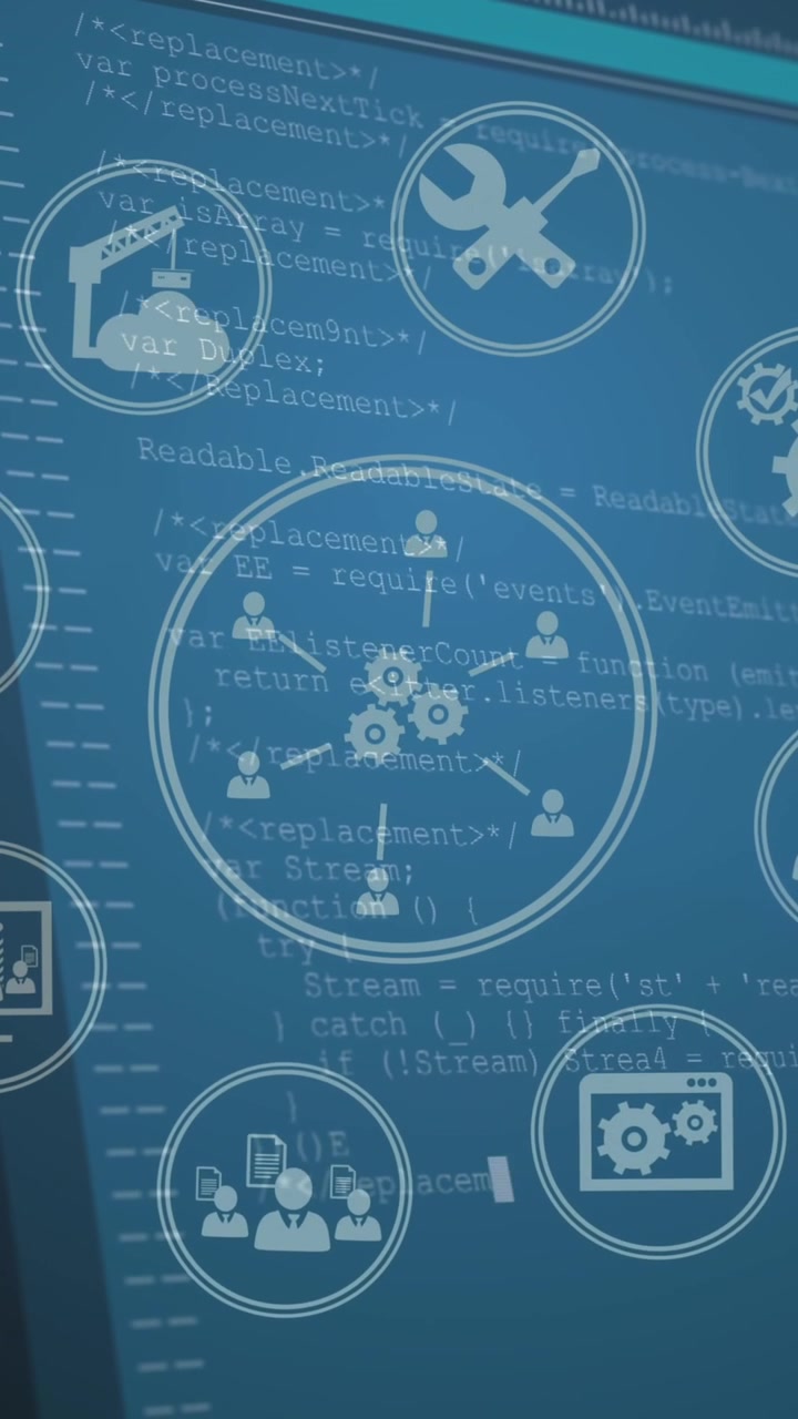 Animation af digital databehandling over computerservere