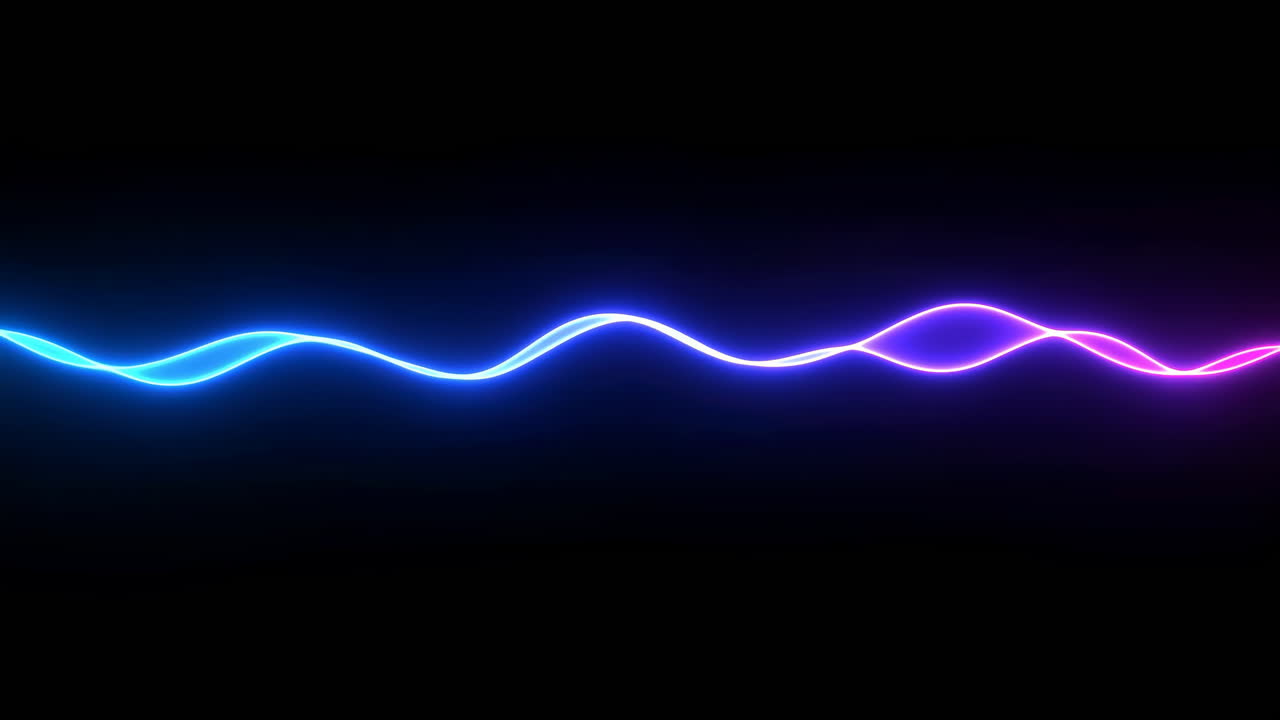 Neon Glowing Sound Wave Equalizer on Black Background