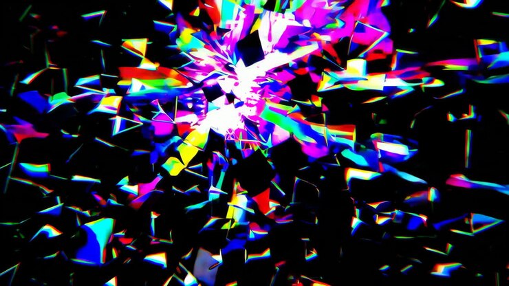 Vibrant Prismatic Light Explosion on Black