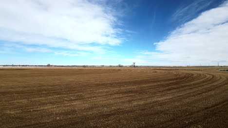 peaceful view of agricultural farmland in colorado