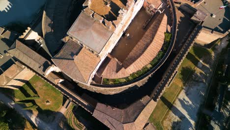 top down aerial view above castel sant'angelo