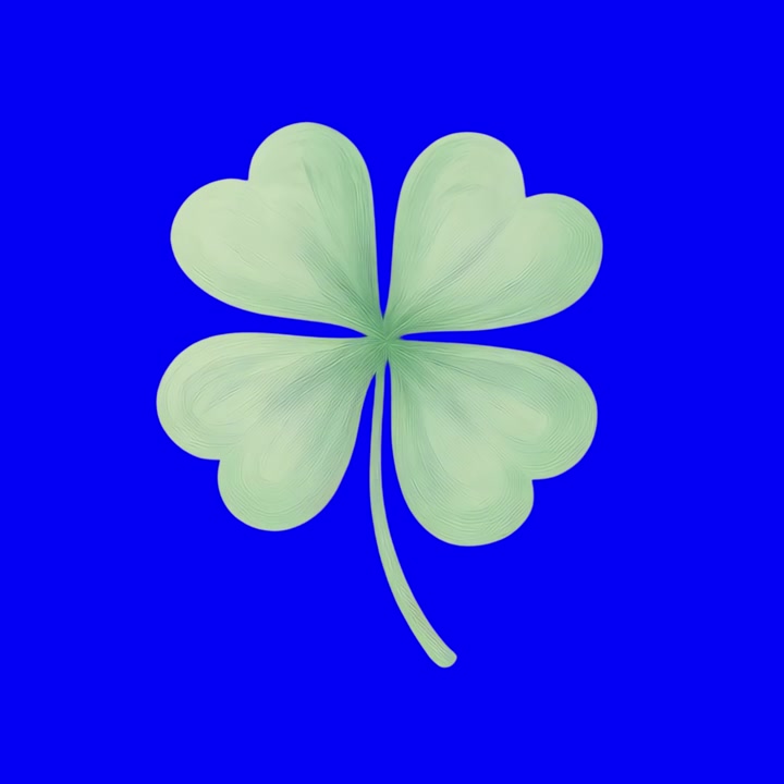 Four Leaf Clover Illustration on a Vibrant Blue Background