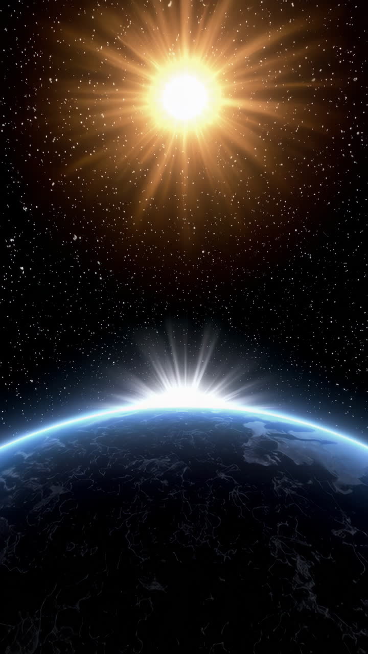 Восход солнца над Землей из космоса