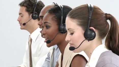 business group showing ethnic diversity in a call center