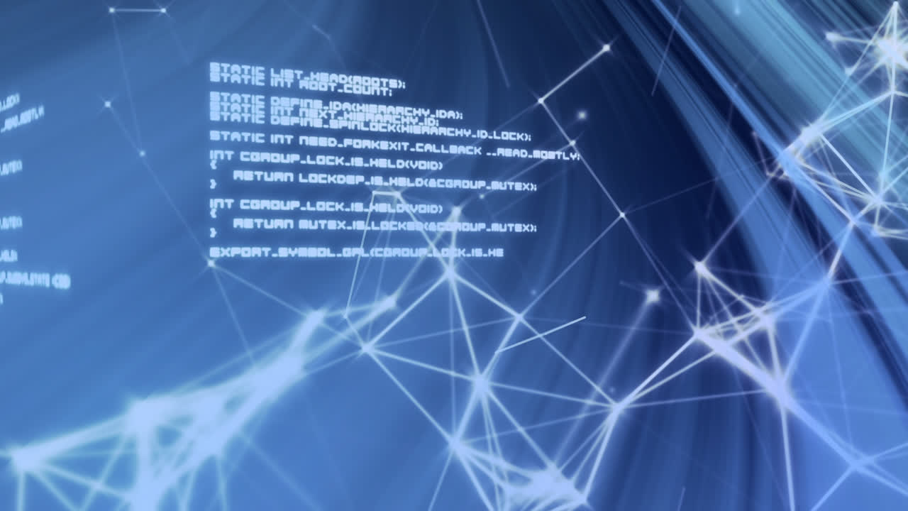 animación del procesamiento de datos y formas sobre fondo negro