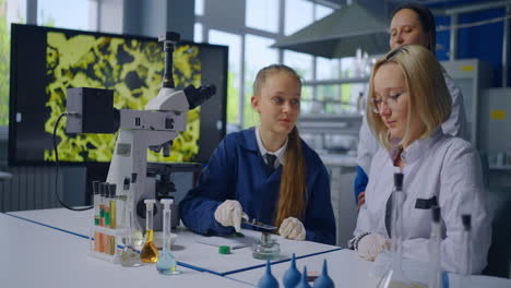 Students working in a science laboratory