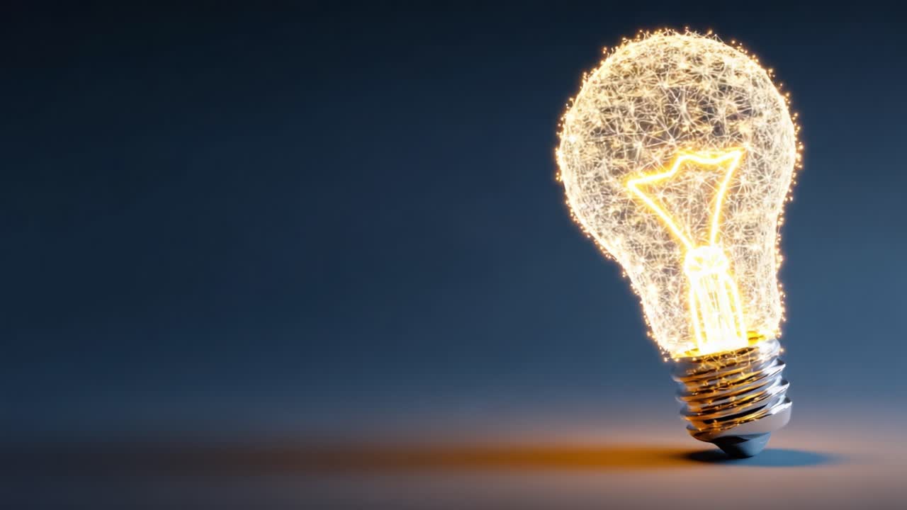 A Stunning Visual of a Light Bulb Representing Innovation with Sparkling Filament, Signifying Bright Ideas and Creative Thinking in Modern Design