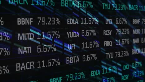 Stock-market-data-processing-against-black-background