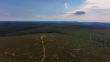 Wilderness-of-Urho-Kekkonen-national-park,-summer-day-in-Finland---Aerial-view