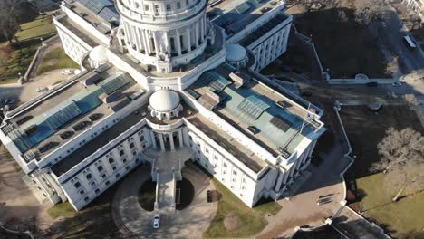 top down overhead 4k drone footage of the wisconsin state capitol