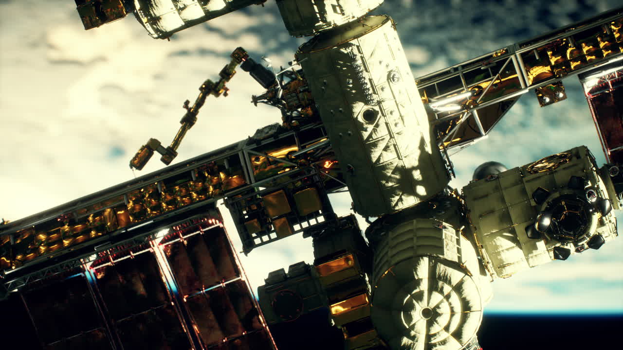 지구  ⁇ 도에 있는 국제 우주 정거장 nasa가 제공하는 요소